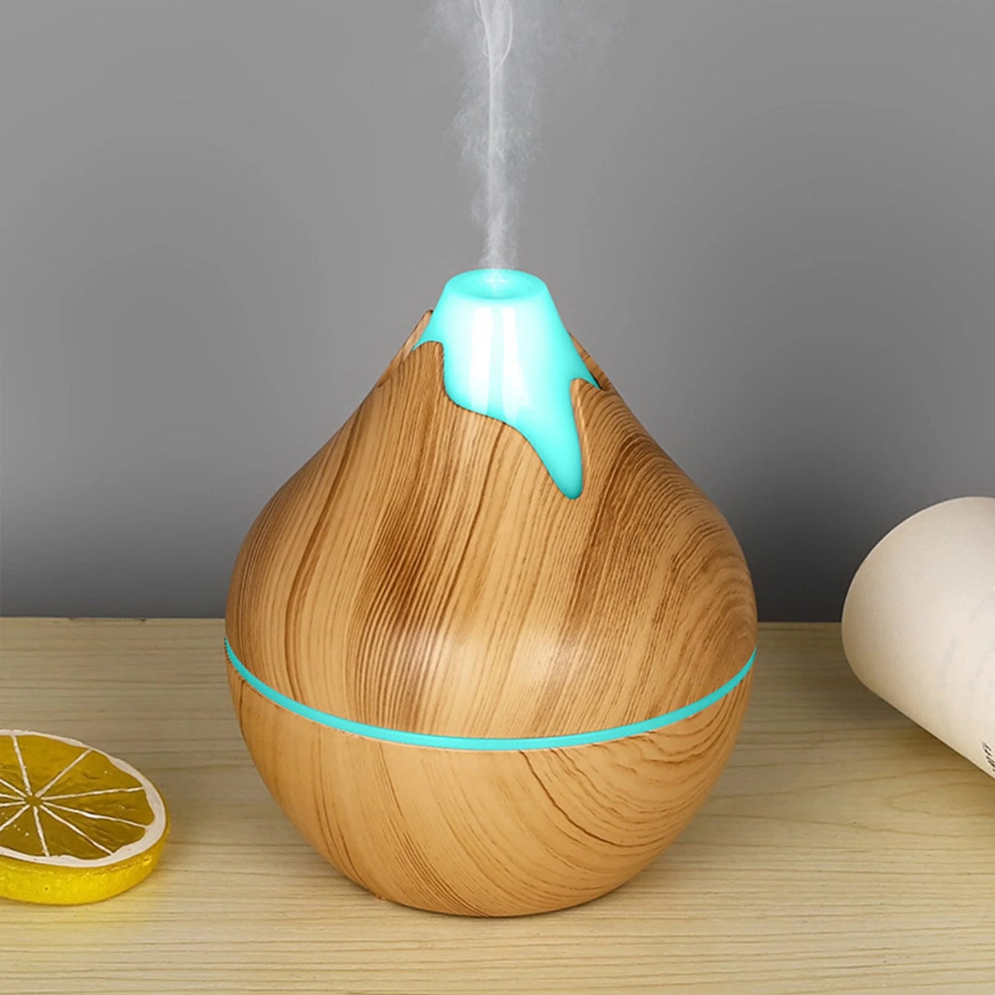 Summer Promotion,Clearance,Silent Large Mist Volume Wood Grain Vase Humidifier Home Room Indoor Office Night Light