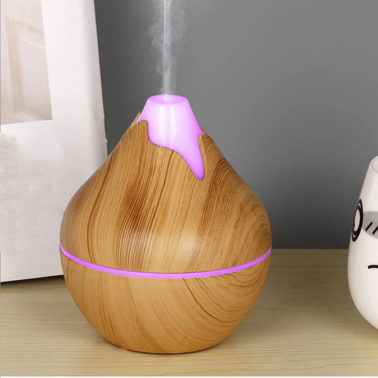 Summer Promotion,Clearance,Silent Large Mist Volume Wood Grain Vase Humidifier Home Room Indoor Office Night Light
